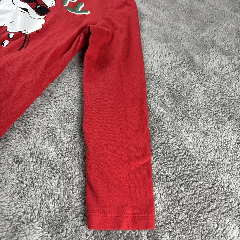 Carter's Kid Long Sleeve T-Shirt Kids Size 5/5A Red‎ Christmas Santa